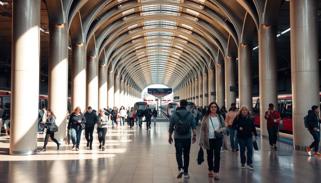 Barcelona metro walking