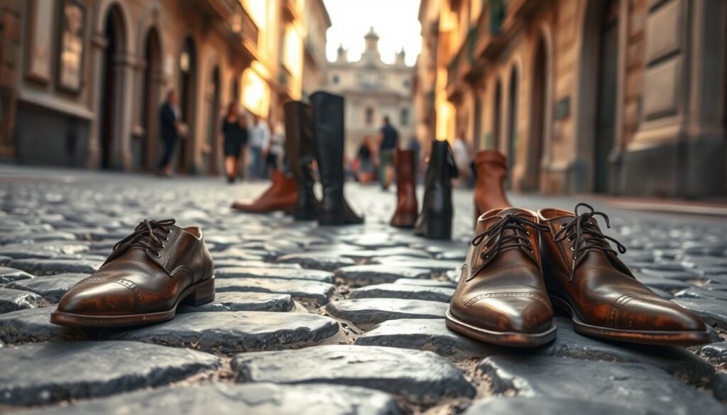 Naples cobblestone footwear tips