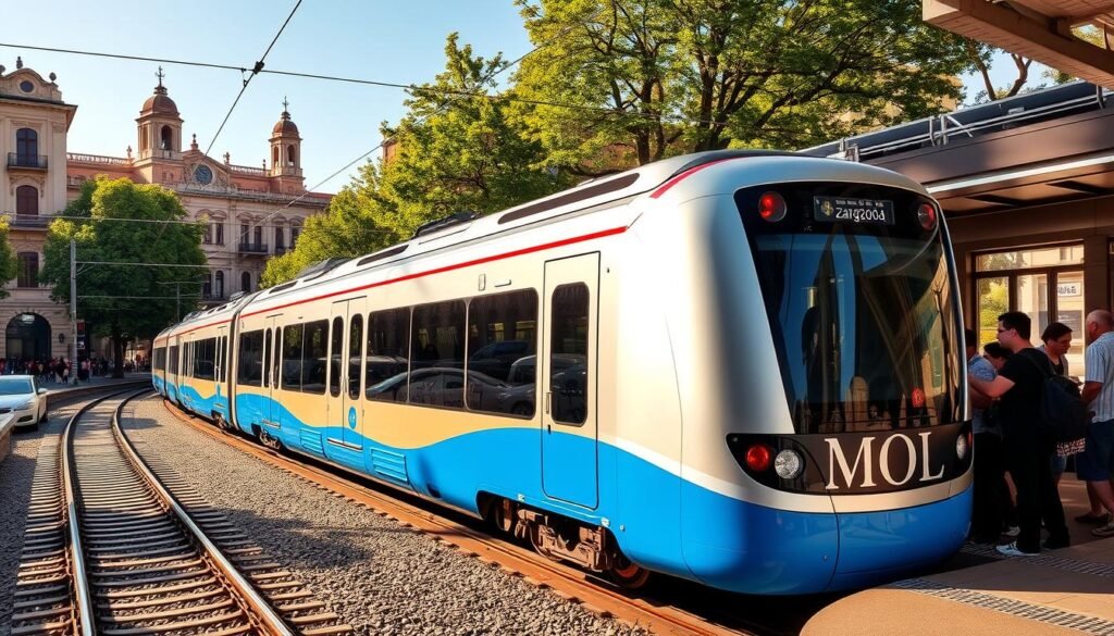 Zaragoza public transportation train