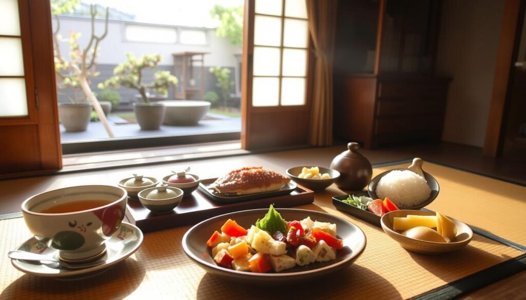 traditional breakfast at Kanazawa ryokan